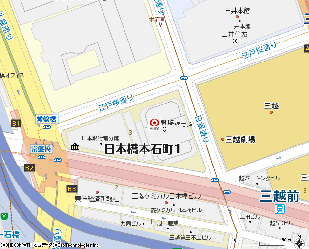 日本橋支店付近の地図
